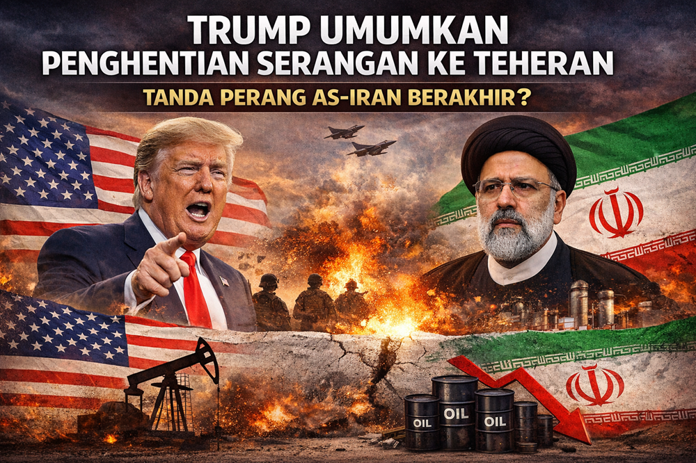 Trump Umumkan Penghentian Serangan ke Teheran, Tanda Perang AS-Iran Berakhir?